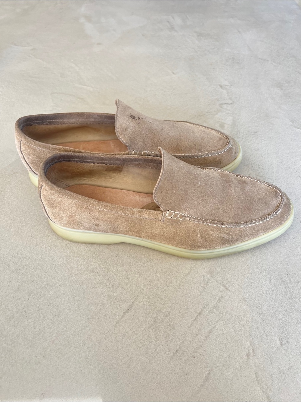 SUITSUPPLY Italian Calf Suede Slip-on Loafers, Sand, 41 - Picture 4 of 12